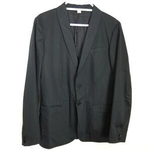 Paul Smith Men Cotton Partially Lined Blazer Jacket Sz 40 Black Preppy Modern
